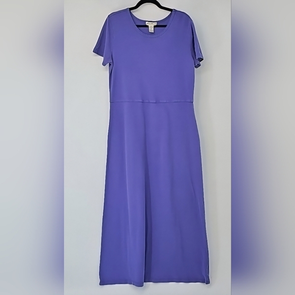 Eddie Bauer Purple Beachy Lounge Casual Crew Neck A-line Midi-Maxi Dress - Picture 7 of 9